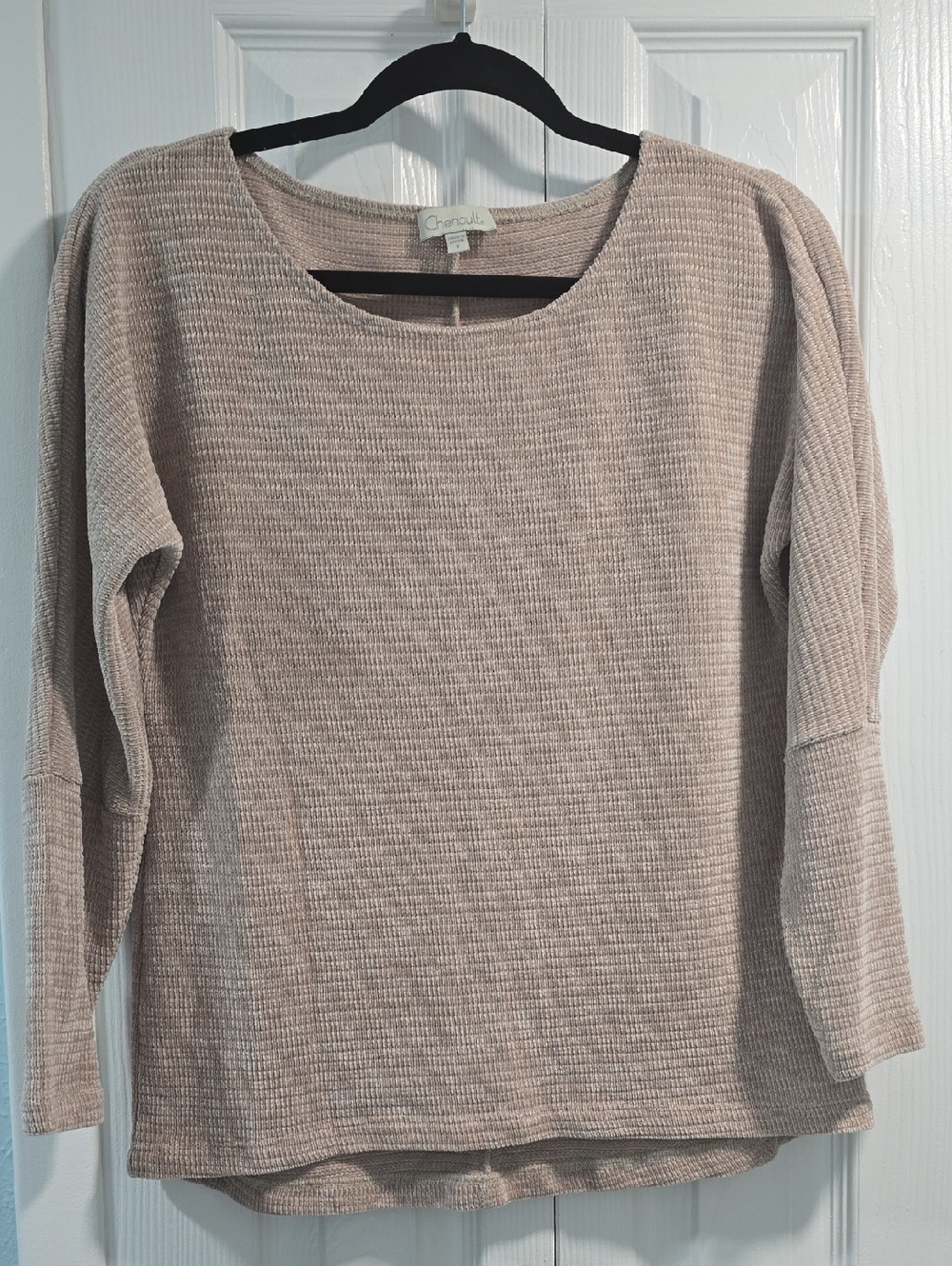 Chenault Cozy Beige Knit Long Sleeve Top